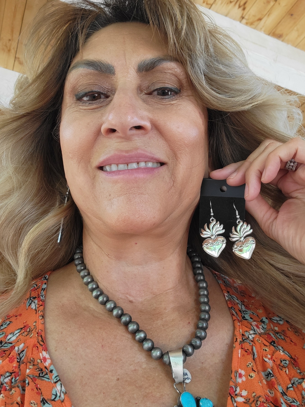 Sterling Silver Heart Flame Drop Earrings - Silver